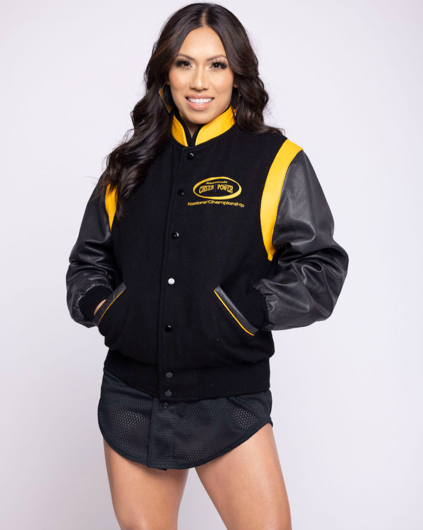 AMERICAN CHEER POWER NATIONAL CHAMPIONS BOMBER/LETTERMAN JACKET